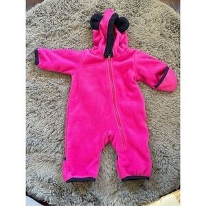 Columbia Hot Pink Fleece Baby One-Piece with Hood